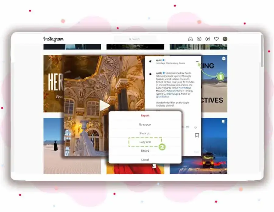 How to copy an Instagram video link